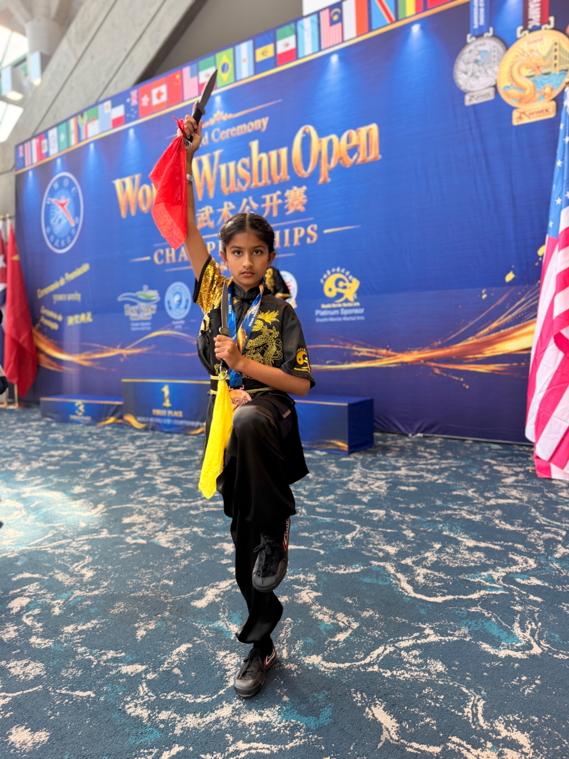 Student competing at the championship