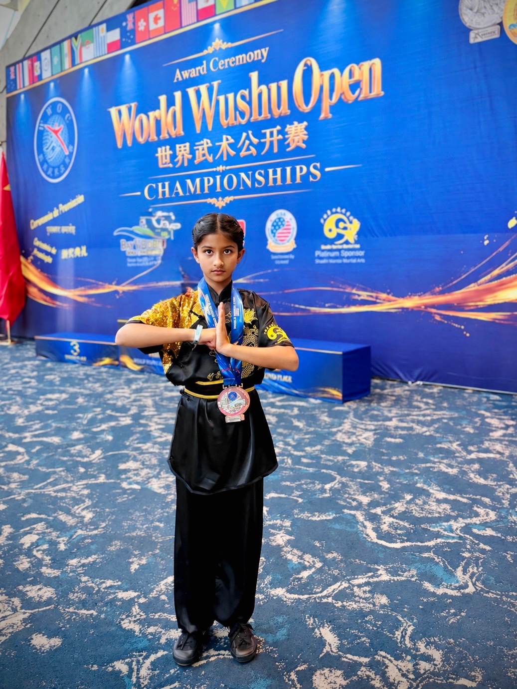 Student competing at the championship