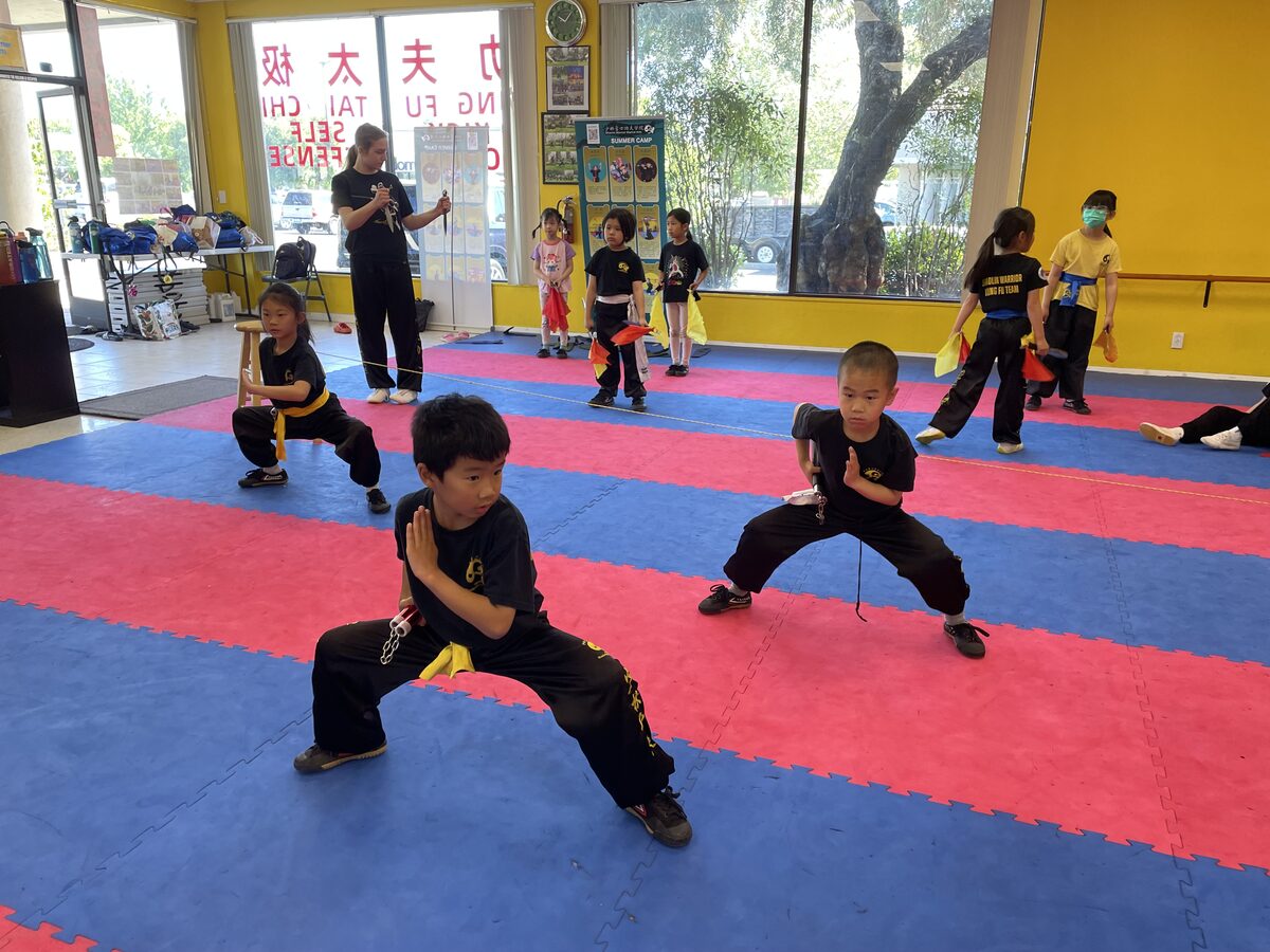 Acrobatics training at summer camp